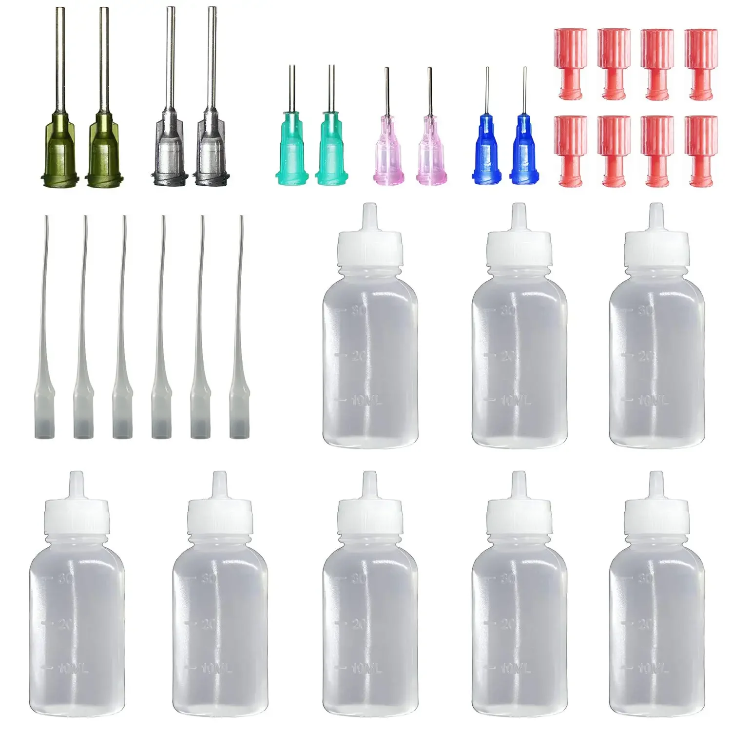 30ml Precision Applicator Bottle with Blunt Tip Needle and Cap Oil Dropper Bottle Glue Applications (Pack of 8)