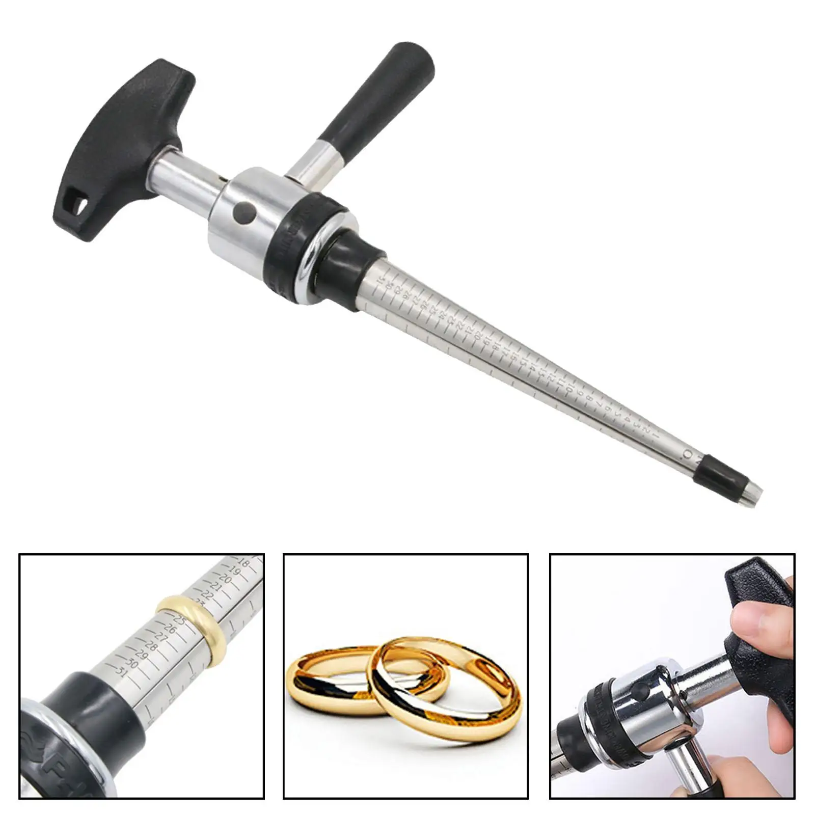 

Ring Stretcher Tool Stretching Jewelry Craft Tools Metal 4 Measuring Range Stretch and Enlarge Rings Enlarger Expander Mandrel