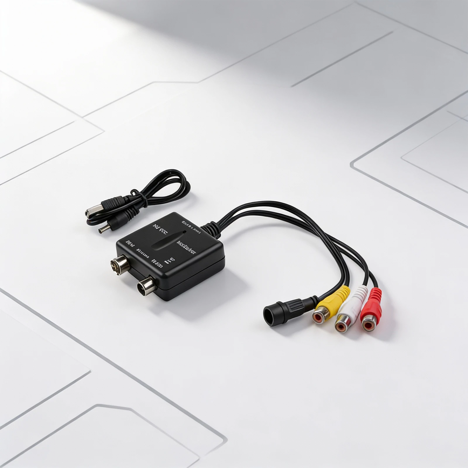 AV to RF Modulator M03 Model with NTSC TV Format Output Channel 3 VHF Frequency Support PLL Loop USB Powered for TV