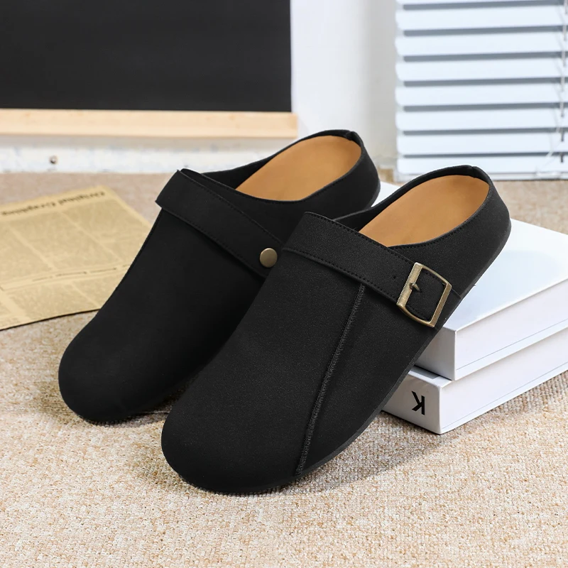 Men's Slippers Summer Casual Anti-slip Outdoor Wear Lazy One-Step No-Back Work Commute Head Cover Half Slippers