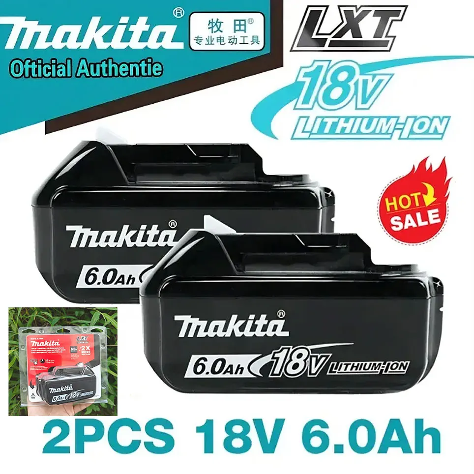 

Original Makita 18V 6A Rechargeable Power Tools Battery 18V makita with LED Li-ion Replacement LXT BL1860B BL1860 BL1850 Charger