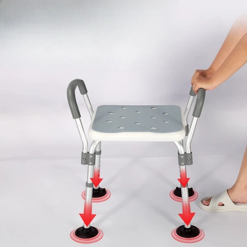 

Waterproof Handle Shower Stool Wheel Back Cute Wooden Shower Stool Restroom Elderly Sgabello Da Doccia Bathroom Furniture