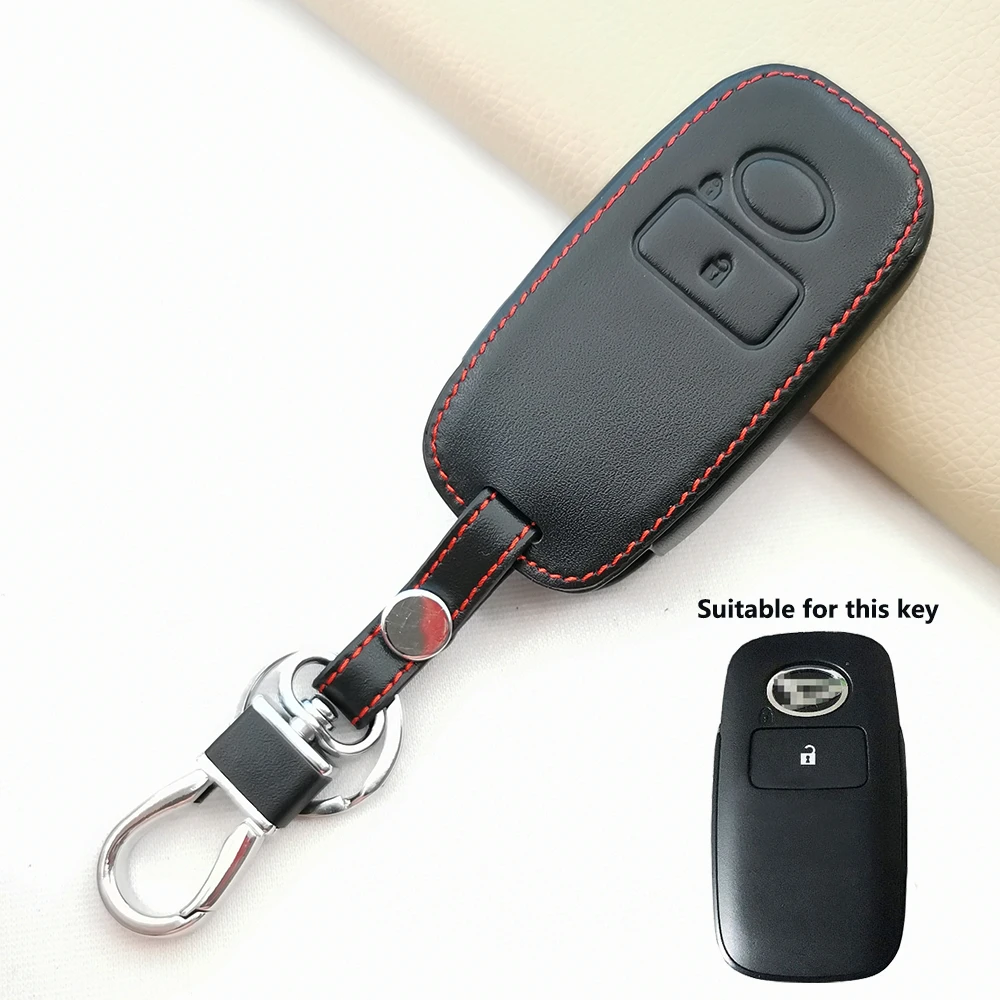 Hot Sale Leather Car Key Cover Case For Toyota Raize Daihatsu Rocky Tanto 2020 2 Buttons Smart Remote Control Protector Bag