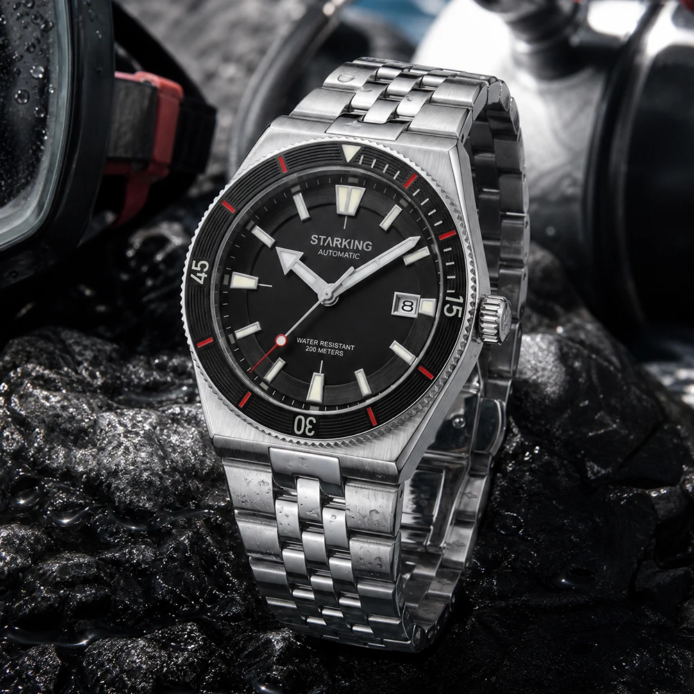 Luxuriöse Automatische Taucheruhr für Herren Miyota 8215 Saphirglas 20ATM Wasserdicht Leuchtend Sport Business STARKING Armbanduhr