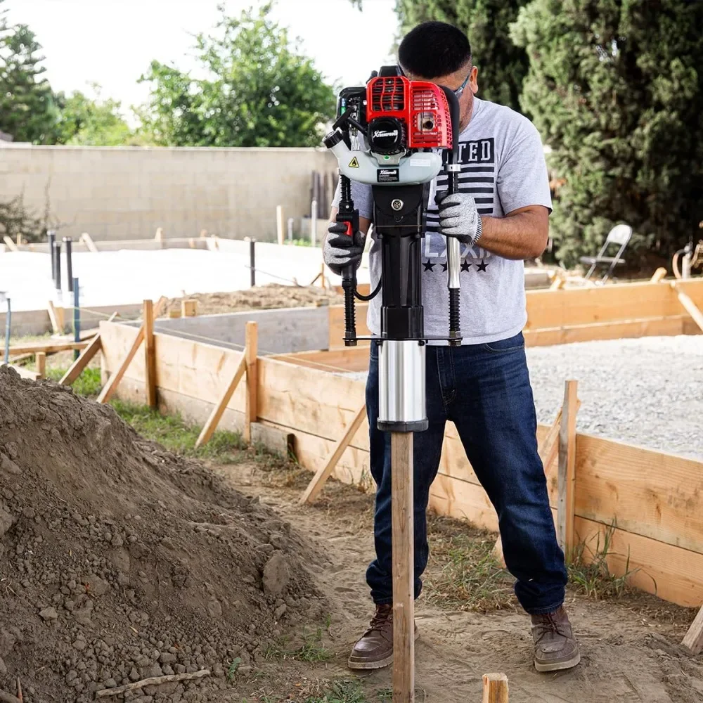 

#For 52cc Gas-Powered T Post Driver Fence Post Driver Piling 2-Stroke Engine EPA Certificated w/Storage Case