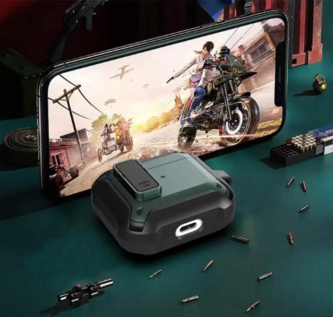 ل Airpods 3 2021 حافظة جديدة مع قفل درع عسكري كامل الجسم وعرة باردة واقية غطاء مقاوم للصدمات مع سلسلة المفاتيح