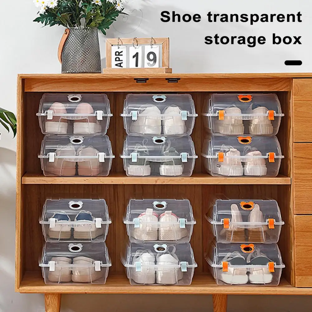 Organized Shoe Storage Box Stackable Shoe Box Space-saving Transparent Shoe Storage Boxes with Ventilation Holes Shoes Box