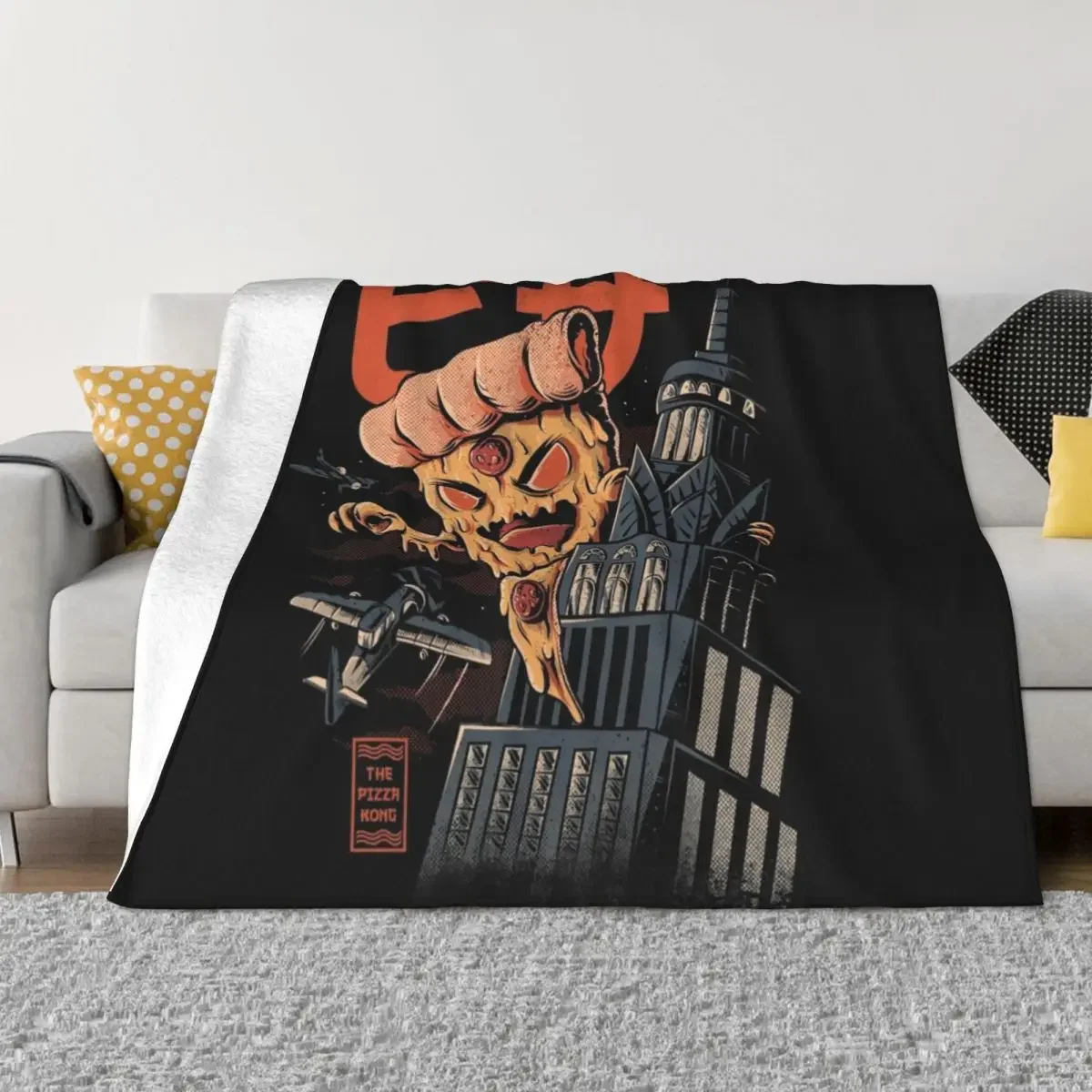 

Pizza Kong Throw Blanket Fluffy Softs Beautifuls blankets and throws Giant Sofa Blankets