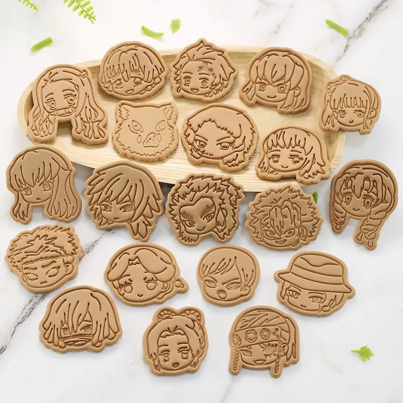 1Pc Demon Slayer Biscuit Mold Cookie Cutter 3D Press Christmas Cutters Biscuit Stamp Fondant Mould Baking Sugarcraft Mold