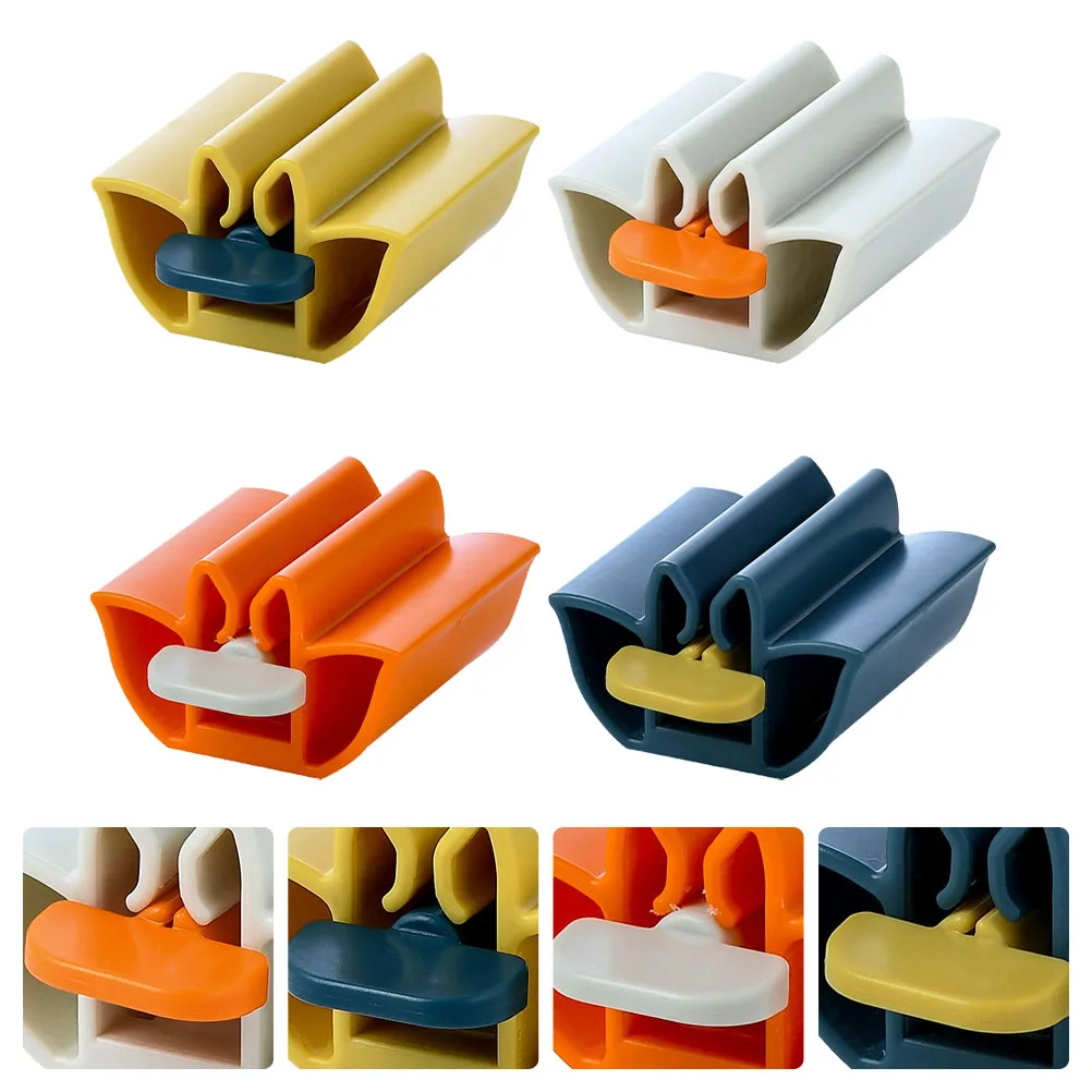 

4 Pcs Toothpaste Squeezer Rolling Dispenser Tube Holder Bathroom Accessories Child Small Size Lightweight Storage Carry