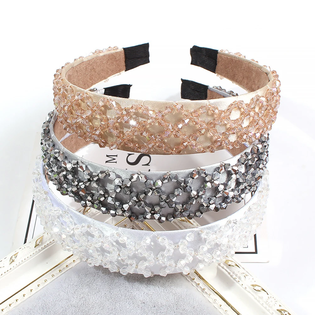 

Crystal Hair Hoop Women Headb Bride Accessories Beaded Hair Hoop Fashion Girls Hairstyle Daily Engagement Parties Gift