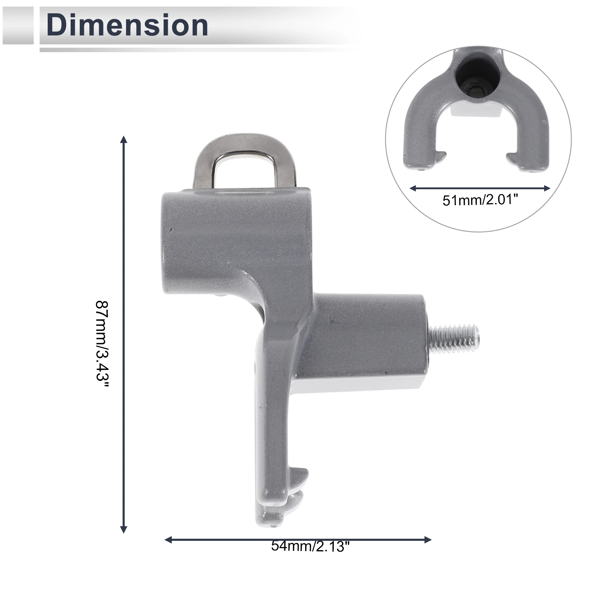 خطاف تعليق معدني للدراجة النارية ذو شوكة مزدوجة من Motoforti مجموعة واحدة باللون الفضي #4