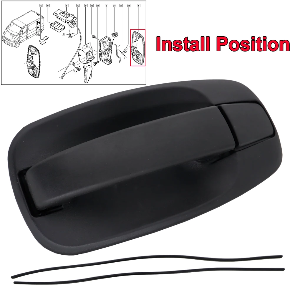 OE# 8200283010 4414506 Car Rear Tailgate Door Handle For Renault Trafic Opel Vivaro Nissan Primastar 2001-2014 Car Replacement