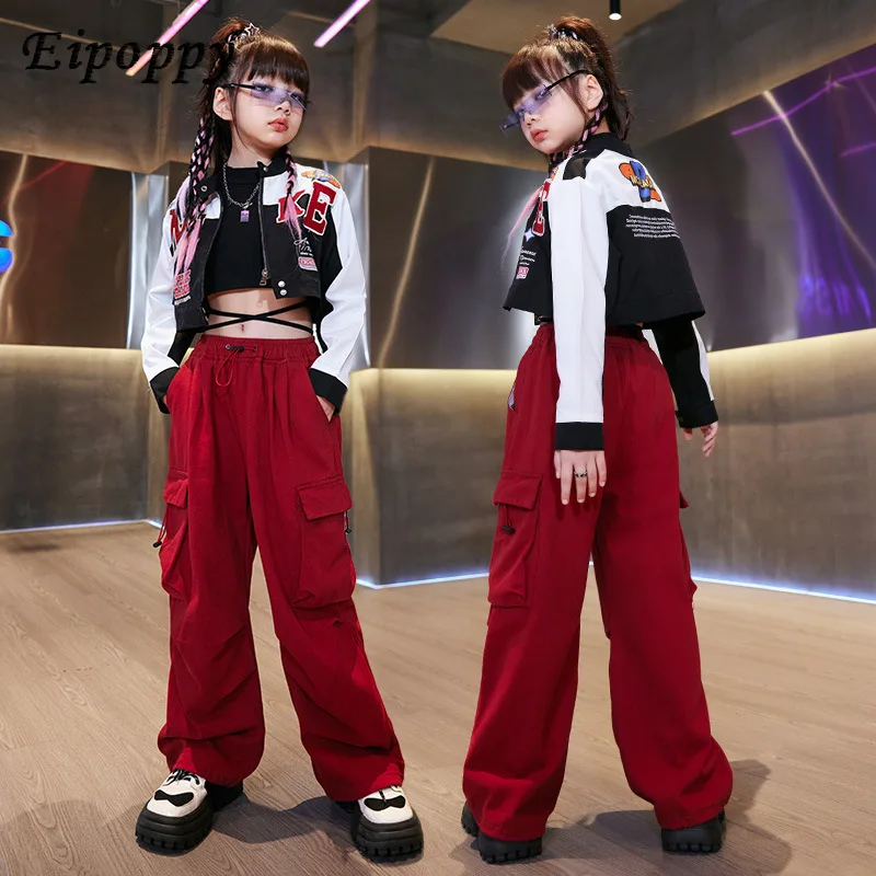 Hip Hop Children's Trendy Clothes Cool Handsome Motorcycle Clothing Suit Girls' Hip Hop Children's Hiphop Jazz Dance Costume