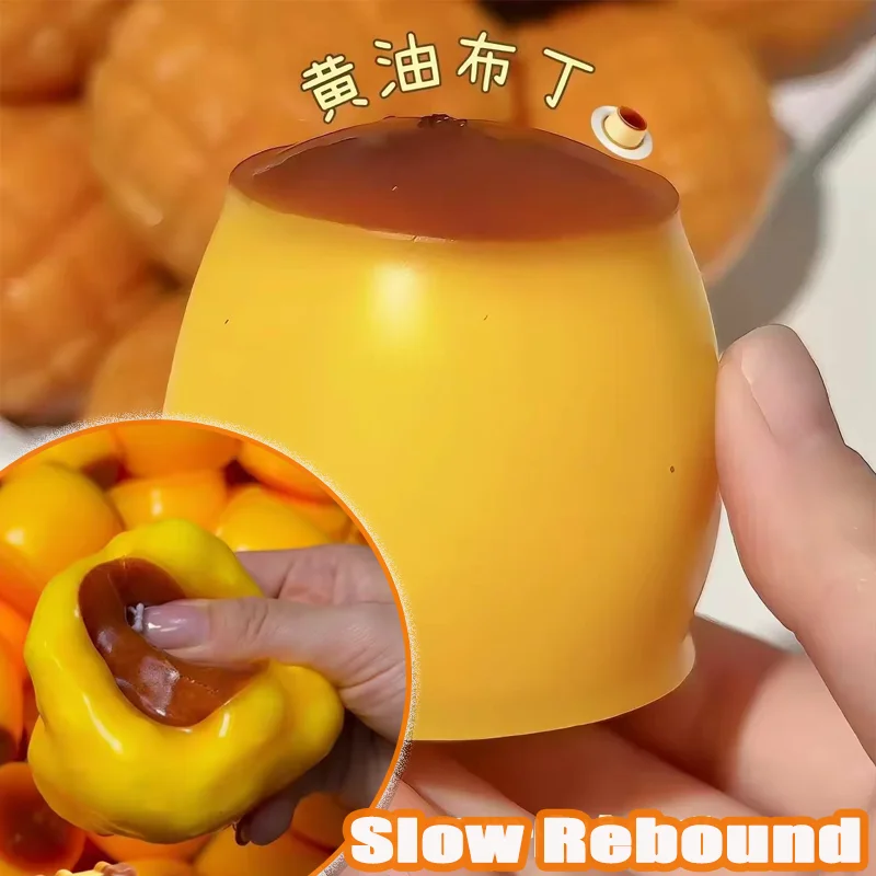 Niedlicher und weicher Karamellpudding-Stressball, selbstgemachtes DIY-Handarbeit-Quetschball-Spielzeug, stressabbauendes und entlüftendes Spielzeug, Heimdekoration.