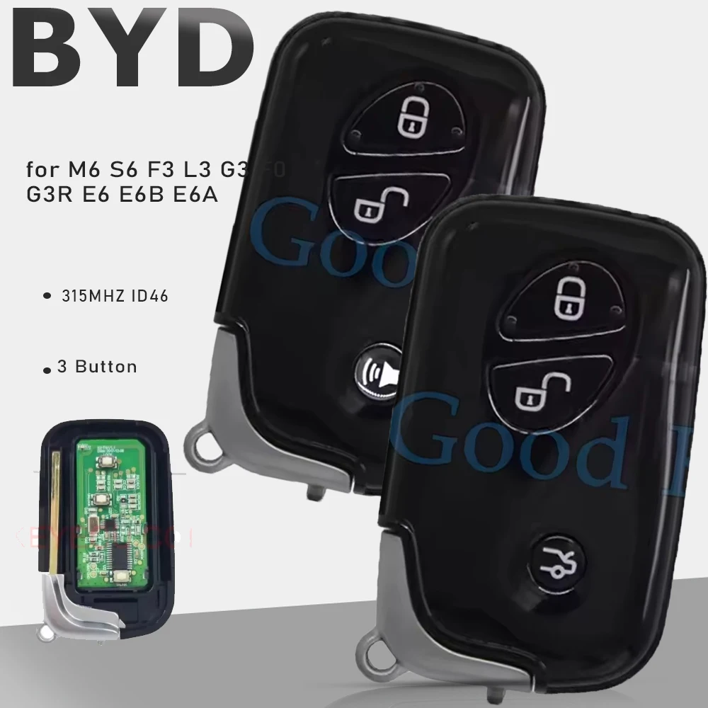 

Оригинальный смарт-брелок дистанционного управления KEYECU, 3-кнопочный брелок для BYD M6 S6 F3 L3 G3 F0 G3R E6 E6B E6A, 315 МГц ID46 чип