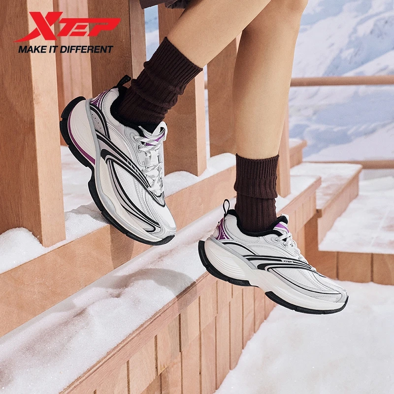 Xtep Basque 2.0 Cotton Shoes For Women 2025 Winter New Durability Comfortable Casual Vintage Soft Walking Sneakers 875418370040