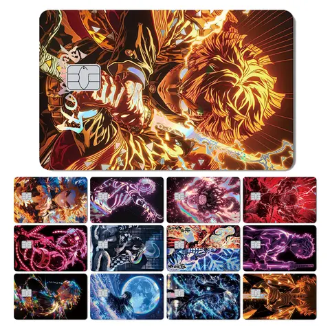 Magic Shark 2026 New Hot Demon Slayers Anime Shinny Holographic Laser Skin Cover Sticker Film for Debit Credit Bank Card