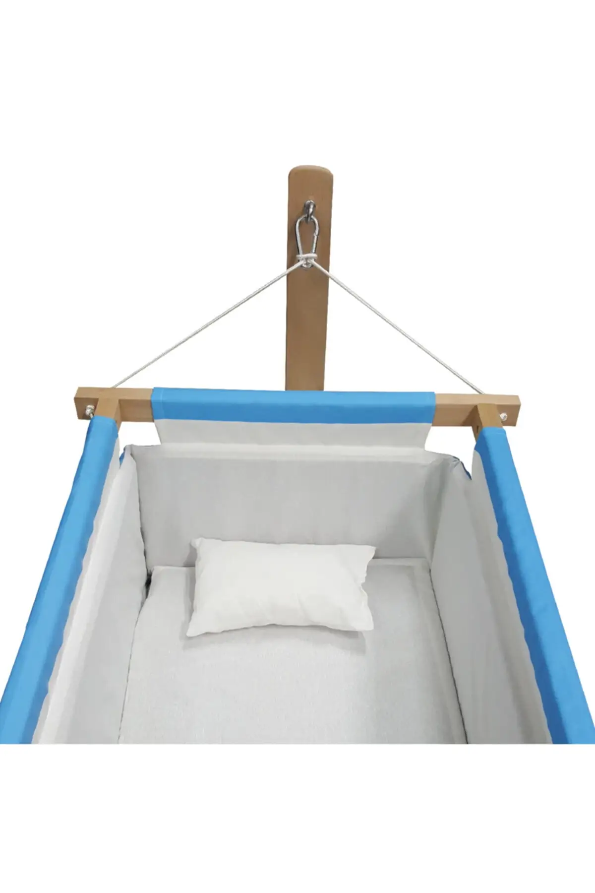 Unisex Blauw Hout Hangmat Wieg Set