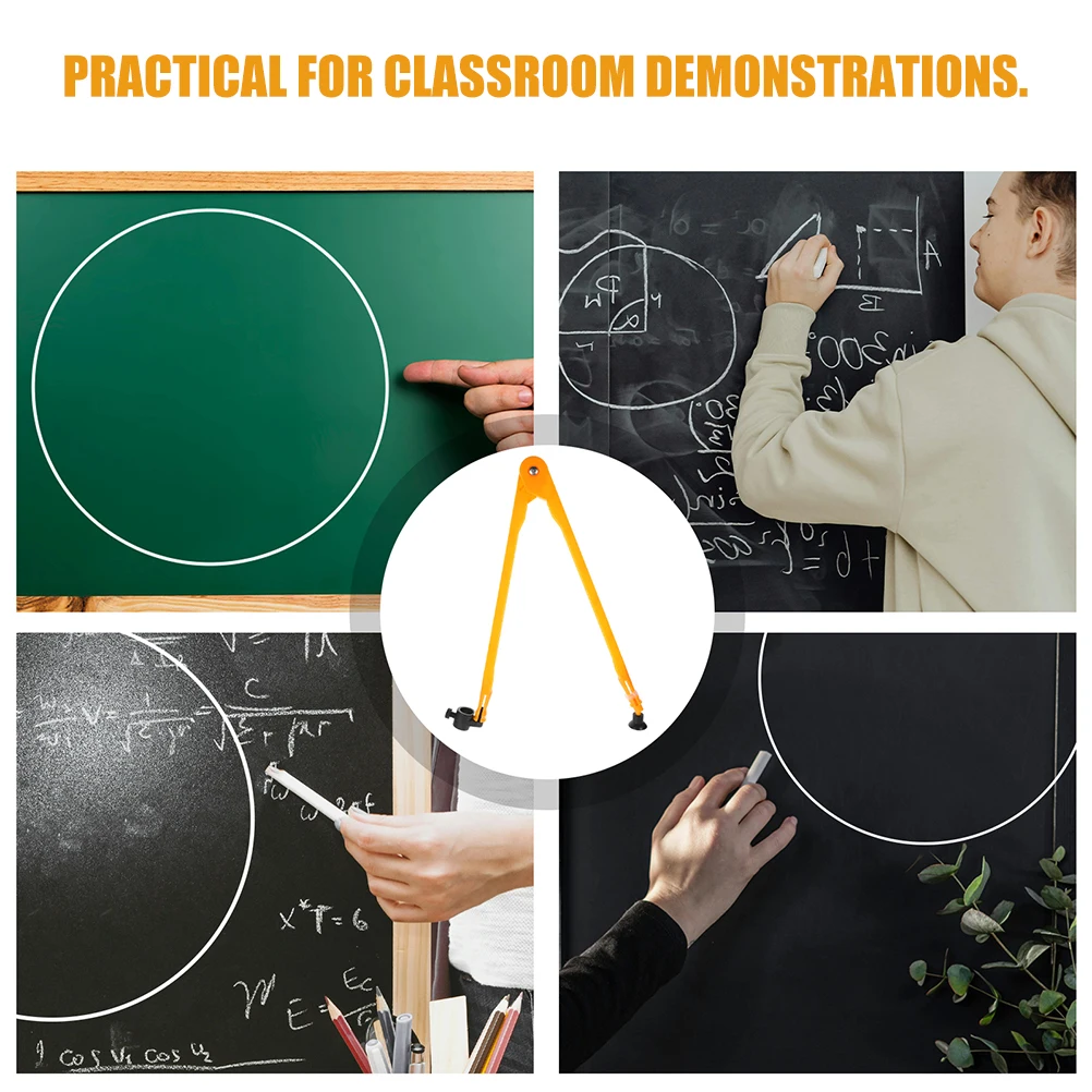 2Pcs Plastic Compass Large Teaching Whiteboard Tool Drawing Huge Circles Sturdy Material Bright Color Math