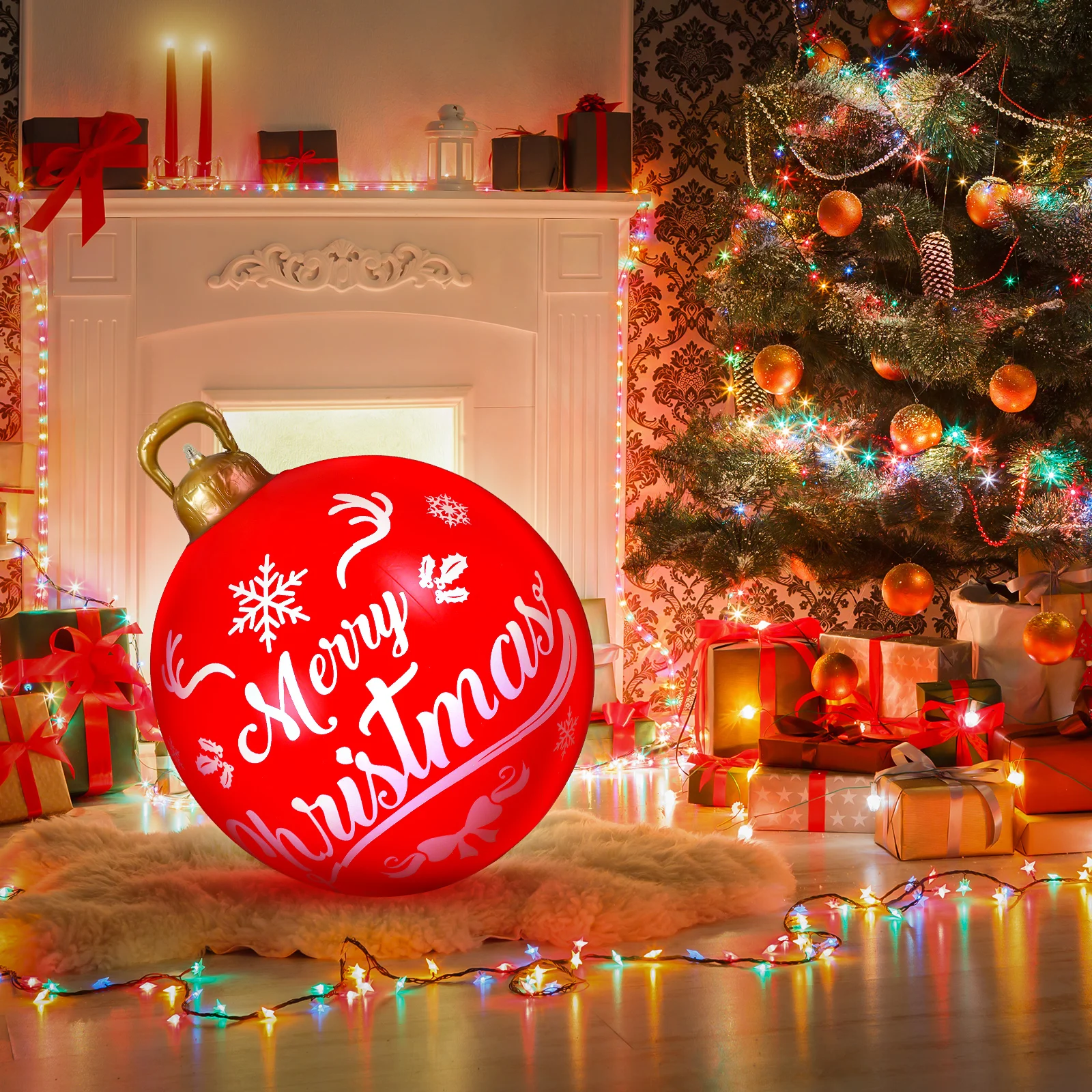 

Decoration LED Glowing Ball Holiday Balls Outdoor Christmas Decorations Pvc Decorative