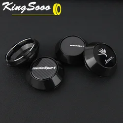 4PCS JDM WEDSSPORT Center Cap Sport Rim 62mm Clip KRANZE Emblem Sticker Wheel Cover Caps Hub Cap Black & Silver