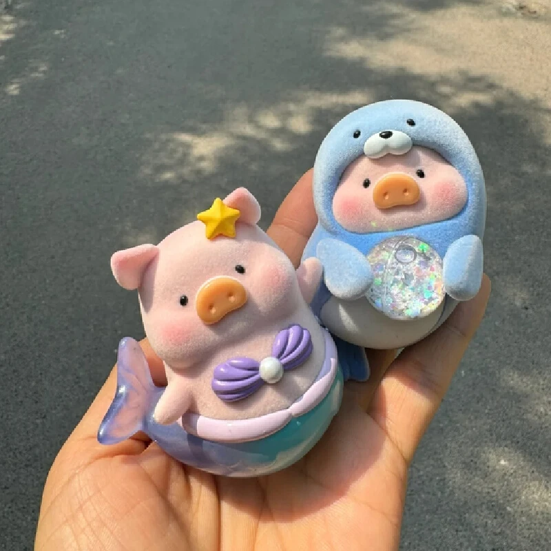 

Подлинная серия Lulu The Piggy Ocean, флокирующая слепая коробка, Kawaii Tide, дисплей, игрушки, настольная загадочная коробка, коллекция, индивидуальные подарки