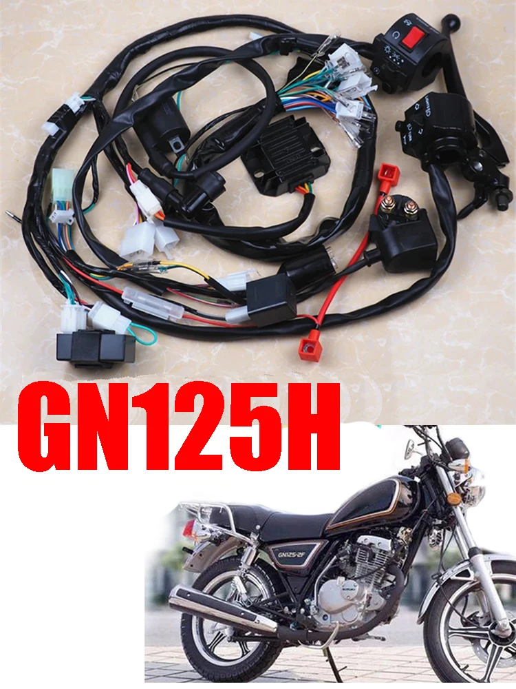 Motorcycle Electrical Wiring Harness Wire For Suzuki Haojue Qingqi Jingcheng Loncin Lifan GN125 HJ125 DY125 Motorbike Main Wire view 6