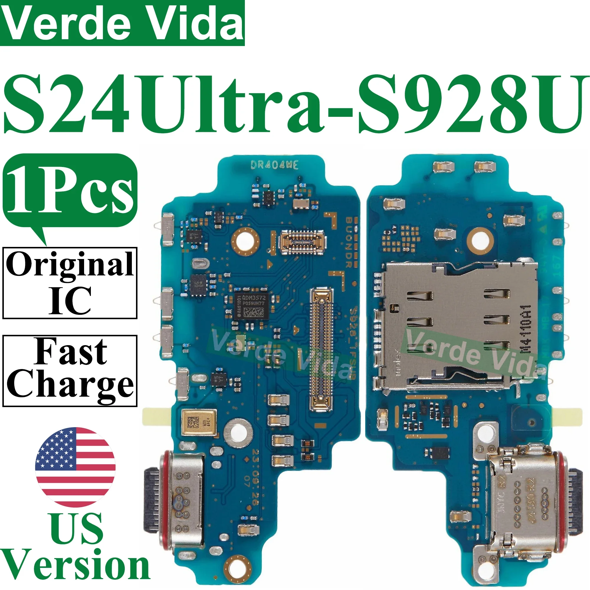 USB Charging Port Board US Version Dock Connector Flex Cable for Samsung S928U S918U S908U S906U S23 S24 Ultra S22 Plus S21 FE