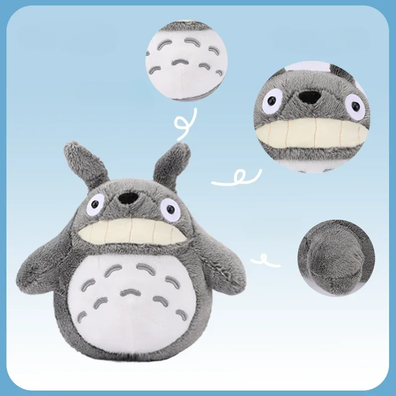 Peluche de chat Rick à dents nues, mignon et doux, dessin animé autour d'un compagnon de couchage amusant pour enfant, mon voisin Totoro