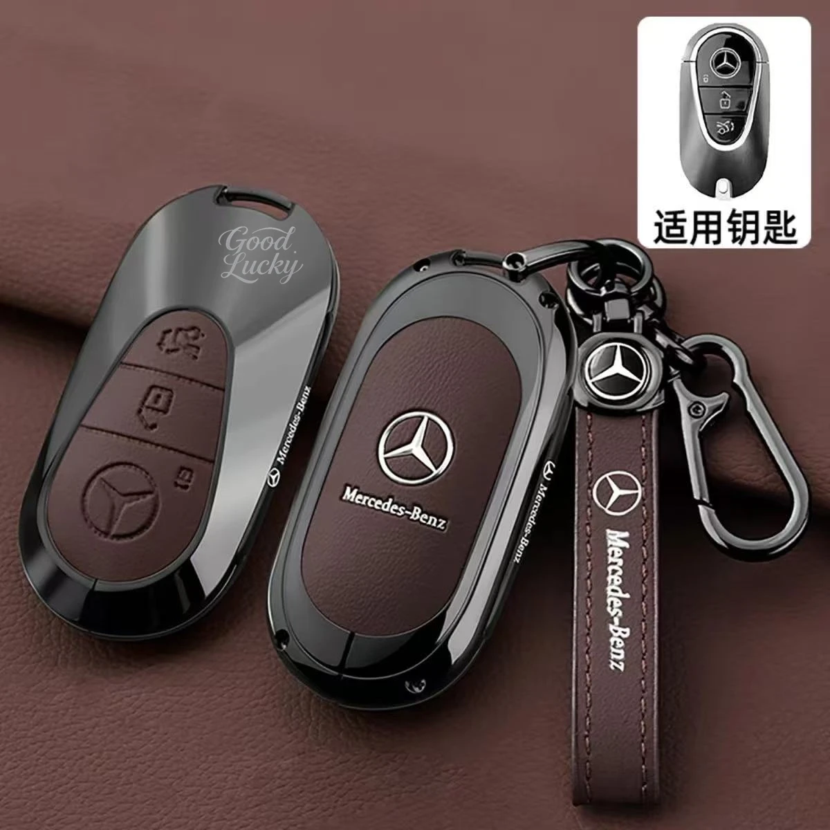 

Leather Zine Alloy Car Key Case Cover Shell Protector For Mercedes Benz 2022 C S Class W206 W223 S350 C260 C300 S400 S450 S500