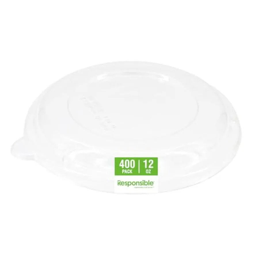 Lids 12 oz Bowls, Tree-Less™ Bowl Lids, Extra Strength and Made Without PFAS 400 Count