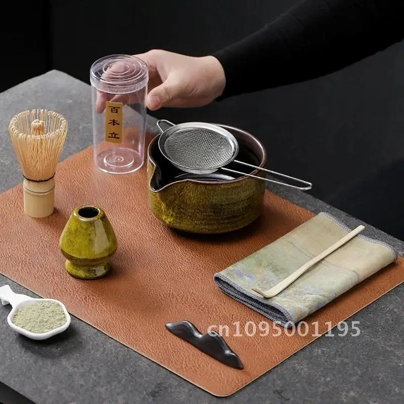 4 stuks 7 stuks handgemaakt thuis gemakkelijk schoon te maken Matcha theeservies Japanse traditionele schep garde cadeau gereedschap kom ceremonie stand accessoires kit