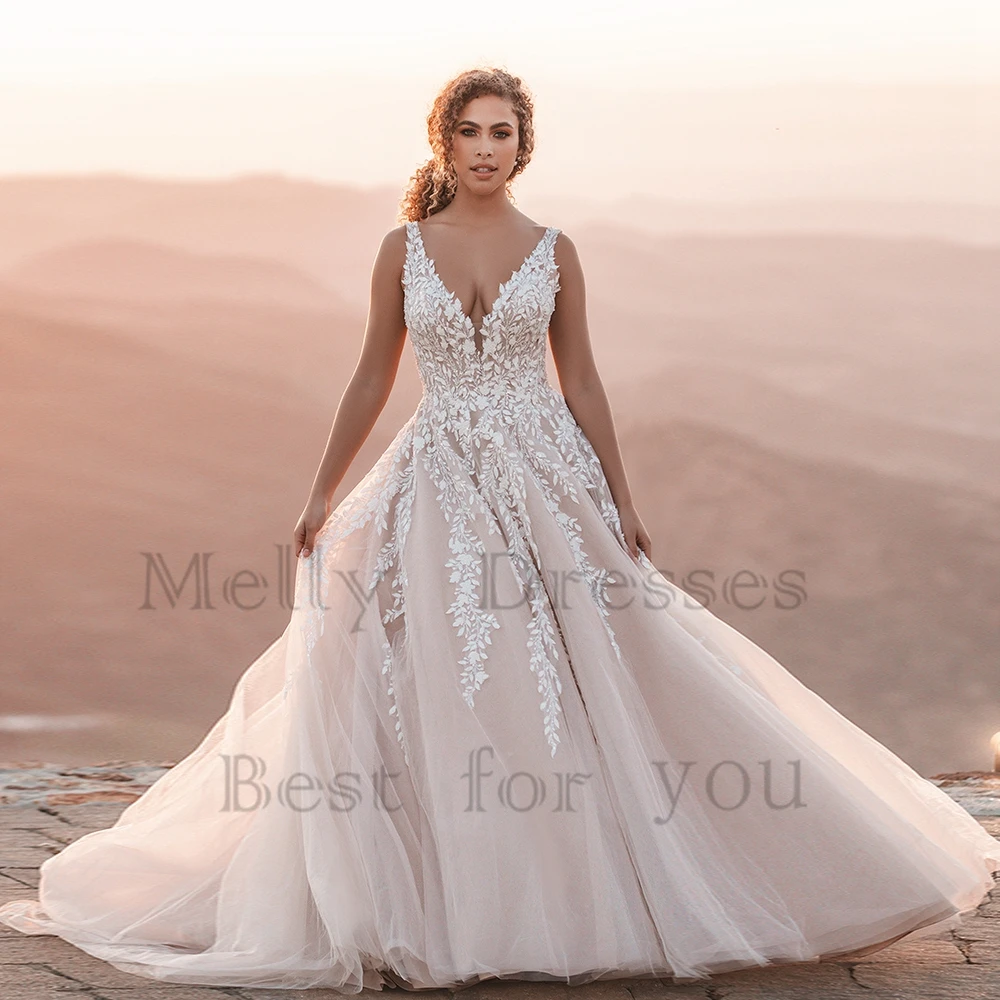 Champagne Strapless Wedding Dresses with Lace Spaghetti Straps Bridal Gowns for Women 2024 Summer Soft Tulle Vestido De Novia