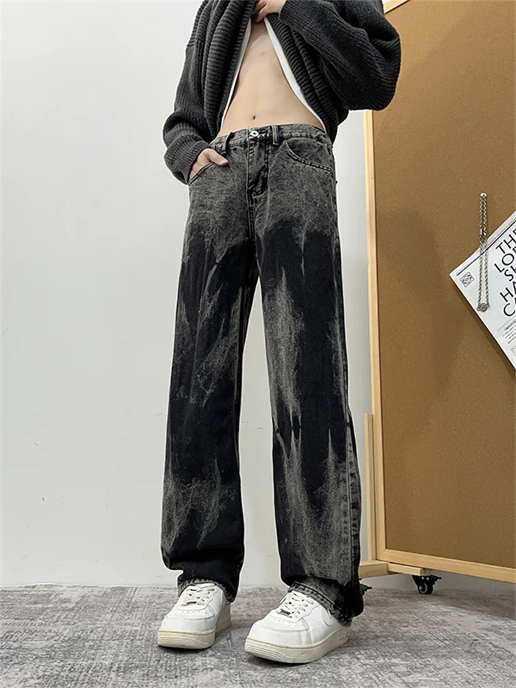 

Tie-Dye Men's Jeans Casual Loose Slimming Comfortable Retro American Hip Hop High Street Long Pants Youth Wear Winter Season