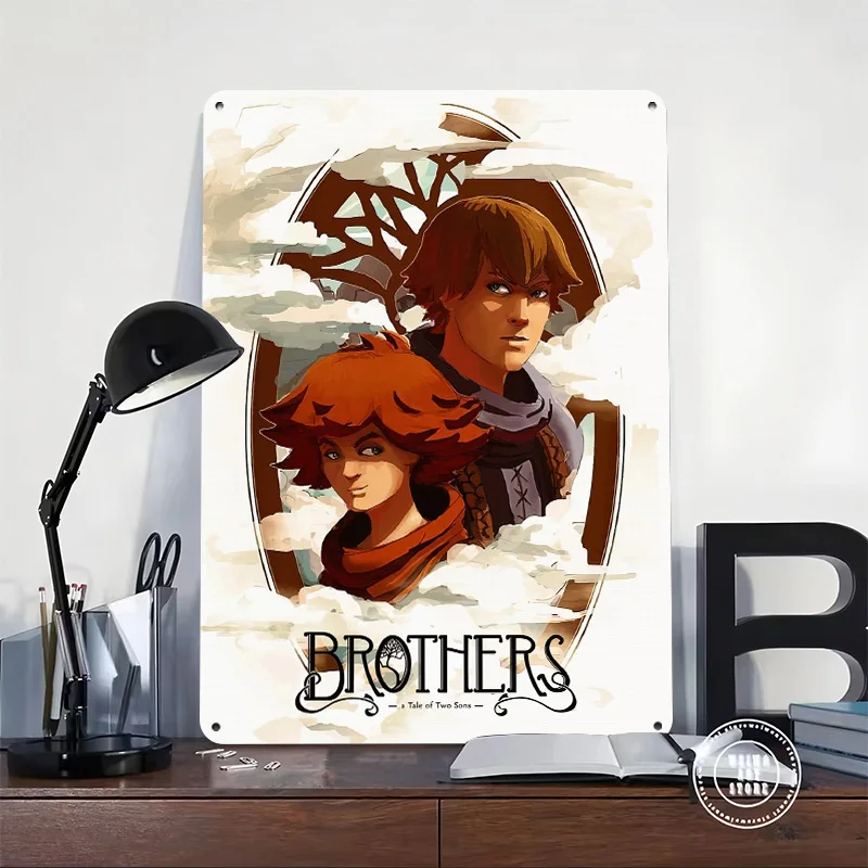 Brothers: A Tale of Two Sons Game Art Personalized 3D Textured Metal Poster Wall Art Vintage Tin Signs for Decoration Aesthetic