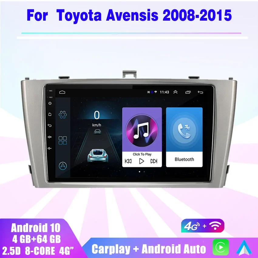 

Автомагнитола 2DIN на Android 10 для Toyota Avensis 2008 2009 2010 2011-2015