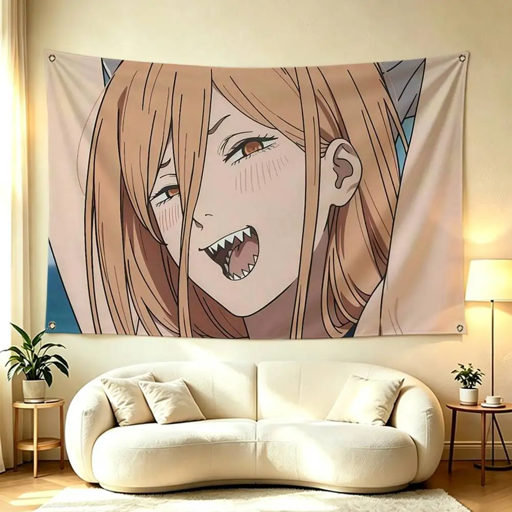 Anime C-Chainsaw Man P-Power Flag Suitable For Party Club Outdoor Interior Wall Decoration Banner Fans Gift