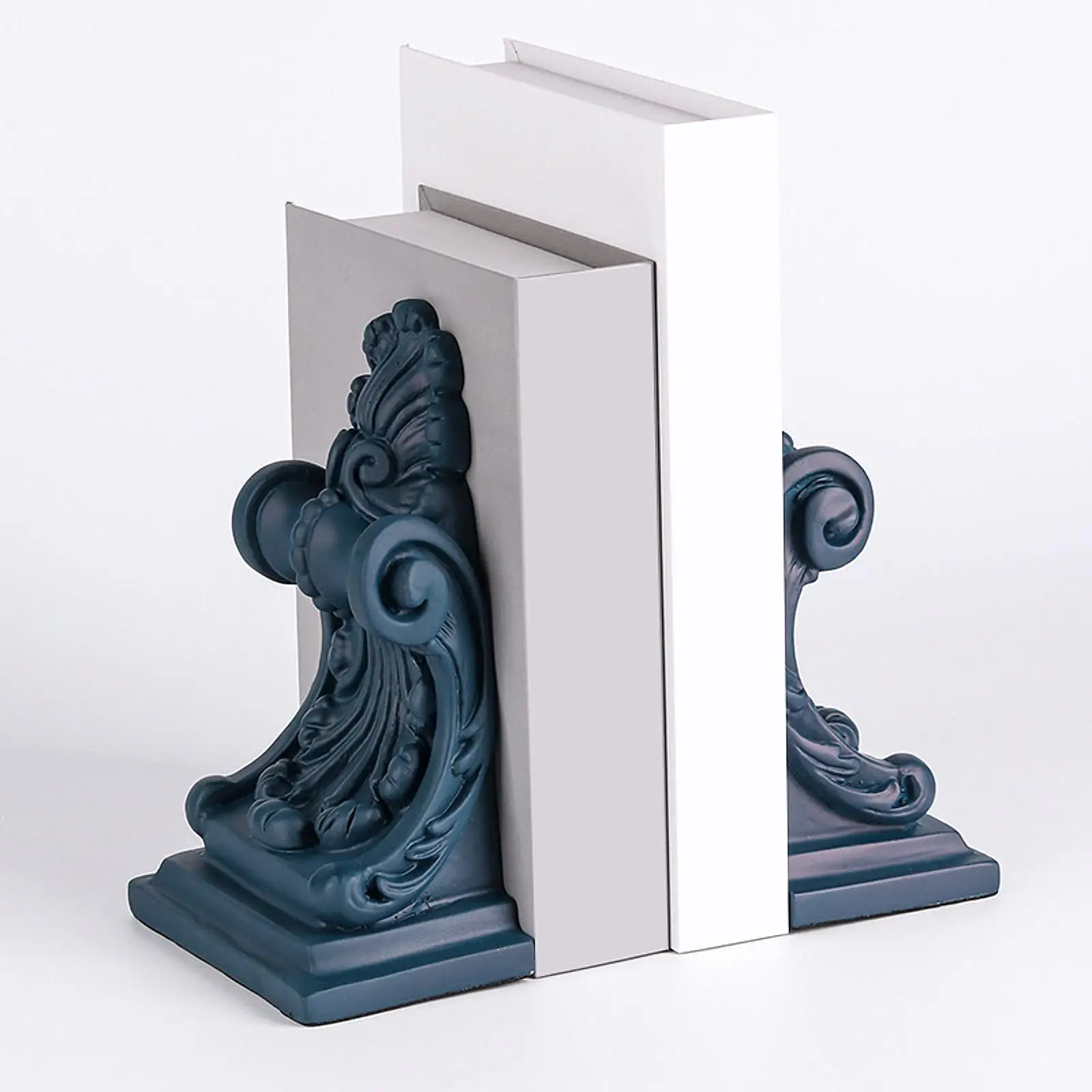 2 Pieces 3D Bookends Synthetic Resin Ornament for File CD Heavy Duty Books