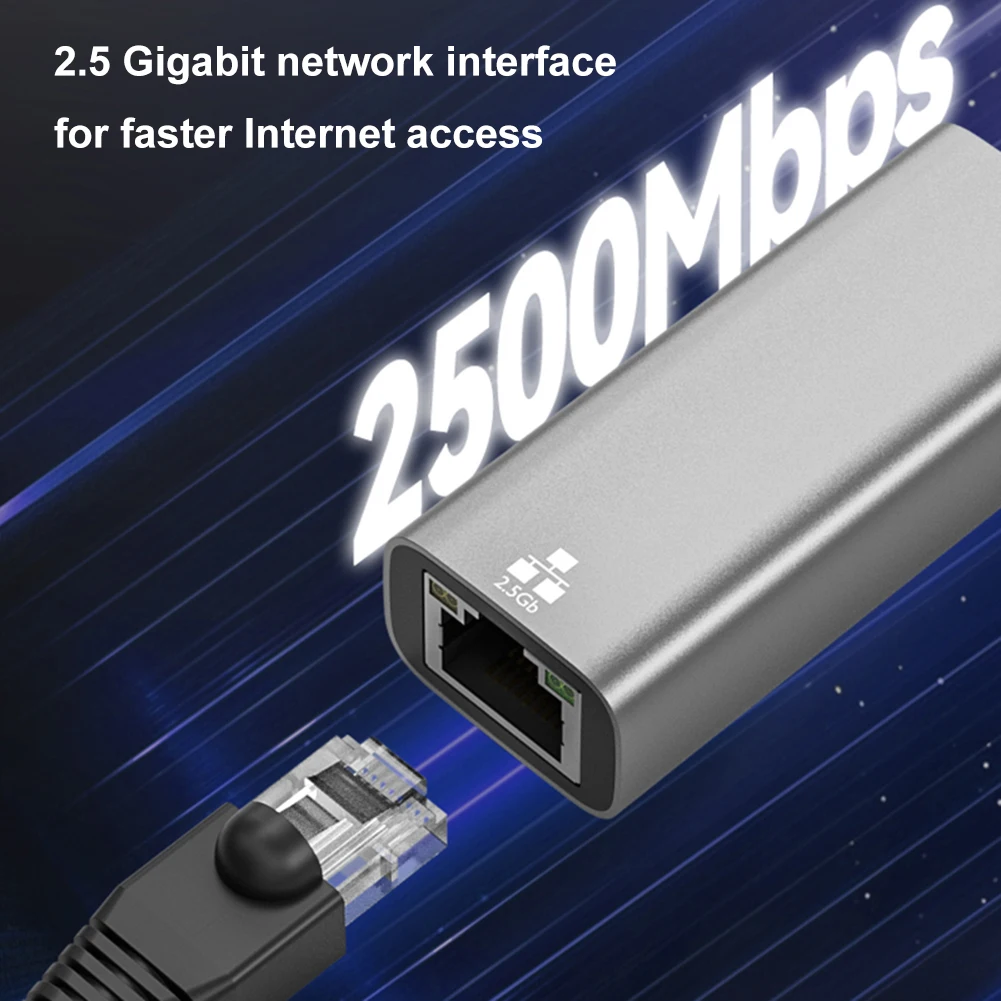 2500Mbps USB C타입 이더넷 어댑터 네트워크 카드 이더넷 - RJ45 2.5G USB 3.0 유선 어댑터 컨버터 PC용 LAN 네트워크 허브