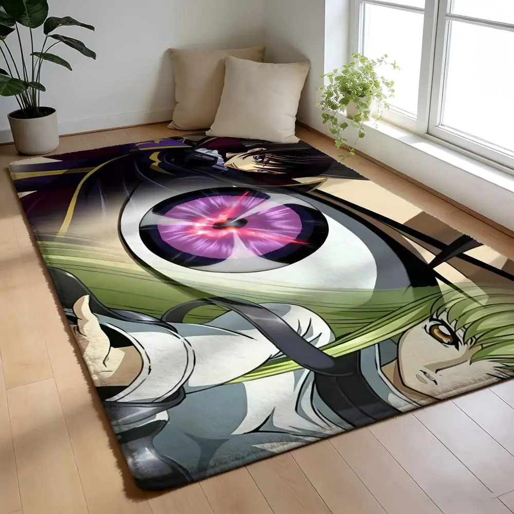 

Floor Mat Soft Flannel Rug Non-Slip Absorbent Mat for Bathroom Bedroom Home Decor L-Lelouch of the Rebellion Anime