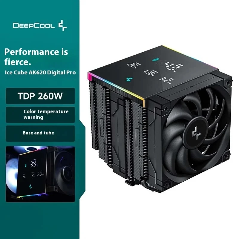 Deepcool AK620 Digital PRO 6 Heat Pipes CPU Cooler TDP 260W CPU Air Cooler For LGA2066 2011 V3 1700 1200 1151 1150 1155 AM5 AM4