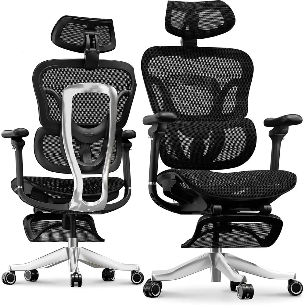 

ErgoX Max Ergonomic Oice Chair with ootrest Black - Alloy e & Base, 661 lb acity, 5D Armrests, 4D Adaptive Lumbar & 4D rest 1