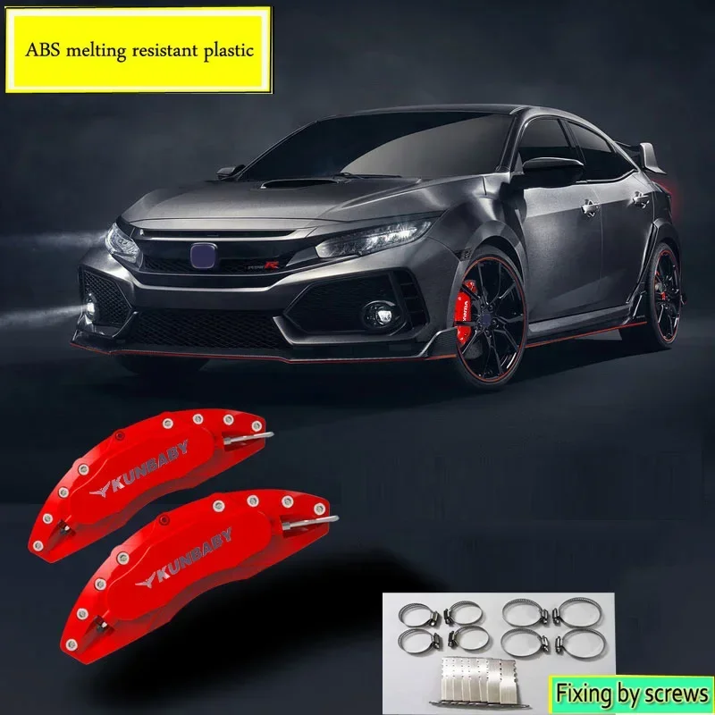 

KUNBABY Melting Resistant Plastic Disc Brake Caliper Cover Fixing By Screws For Honda CR-V Accord Civic CRV Free Shipping