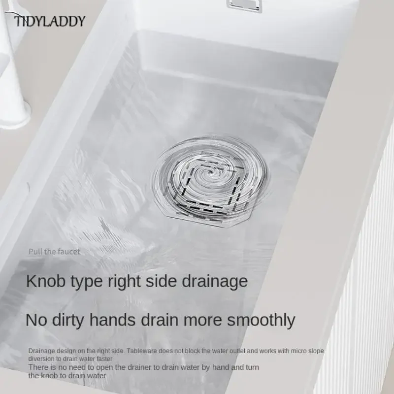 White Stainless Steel Kitchen Sink with New Digital Display Pull-Out Waterfall Faucets Multifuctional Sink Kitchen Accessories