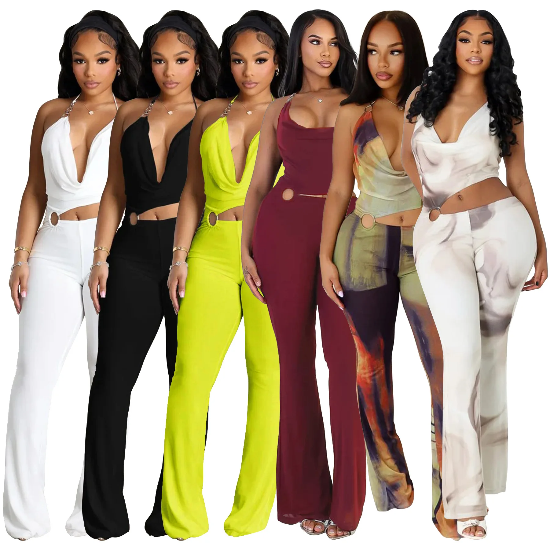 

Women Jumpsuits For Summer Backless Sleeveless Hollow Out Loose Fashion Streetwear Overalls Wide Leg Pants Trousers 2025