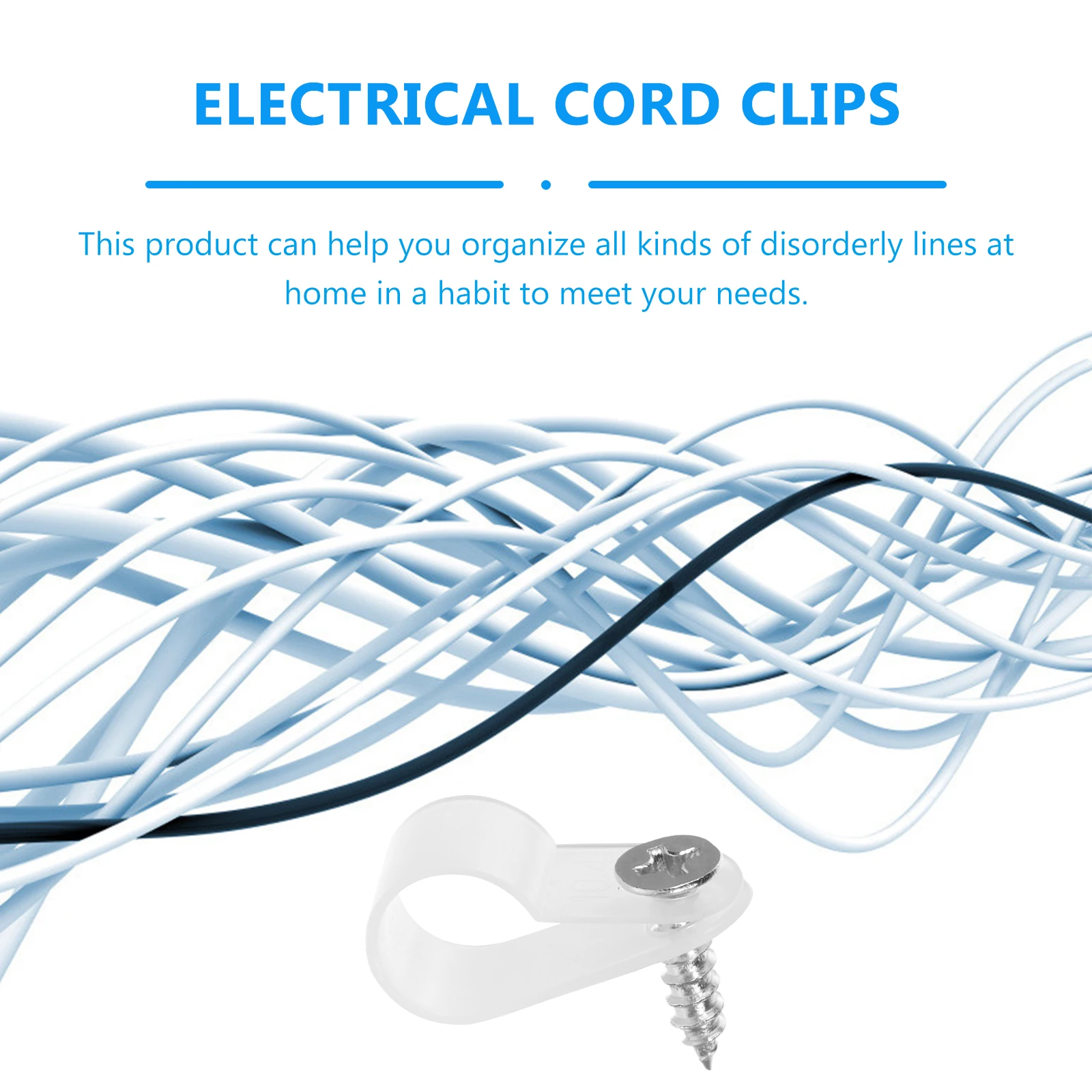 

200 pcs Cable Clips Wire Fixing Buckle Black 4 3 8 Electrical Plastic Cord Management Folder for Wall Home Office Use