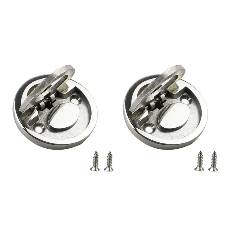 

BAAJ-Professional Marine Round Flat Pull Lift Ring Handle Hatch Lock Locker Cabinet Hardware Accessories