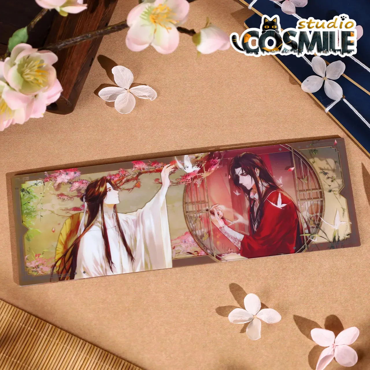 Anime TGCF Tian Guan Ci Fu Official Original Ghost King Hua Cheng Xie Lian Die Comics Acrylic Tickets Paper Flip Card Bi Sa