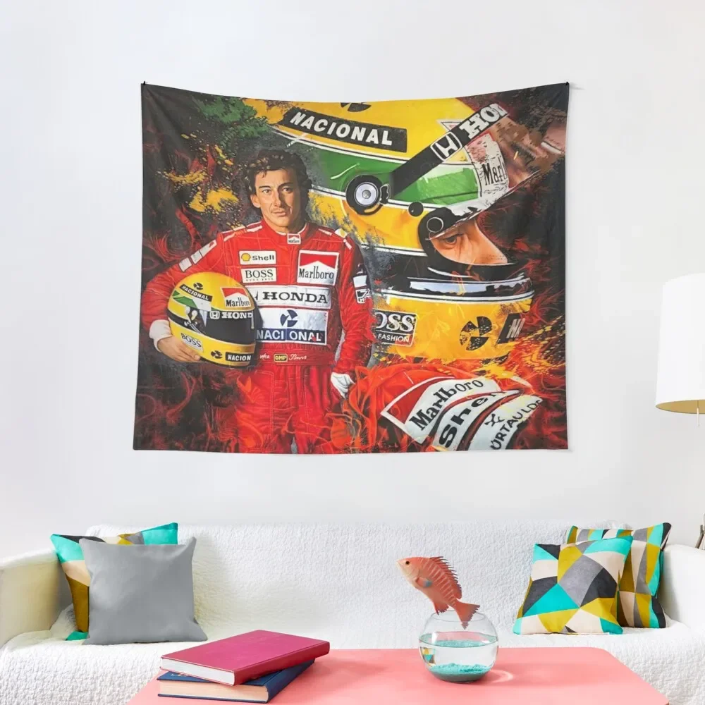 

Fun art Ayrton Senna Tapestry Decoration For Bedroom Room Aesthetic Tapestry